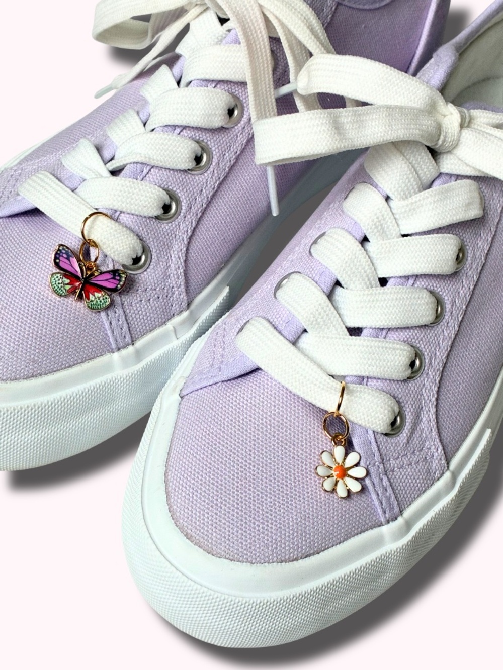 Sneakers | Lavender | Butterfly Charm Sneakers | Low-Top